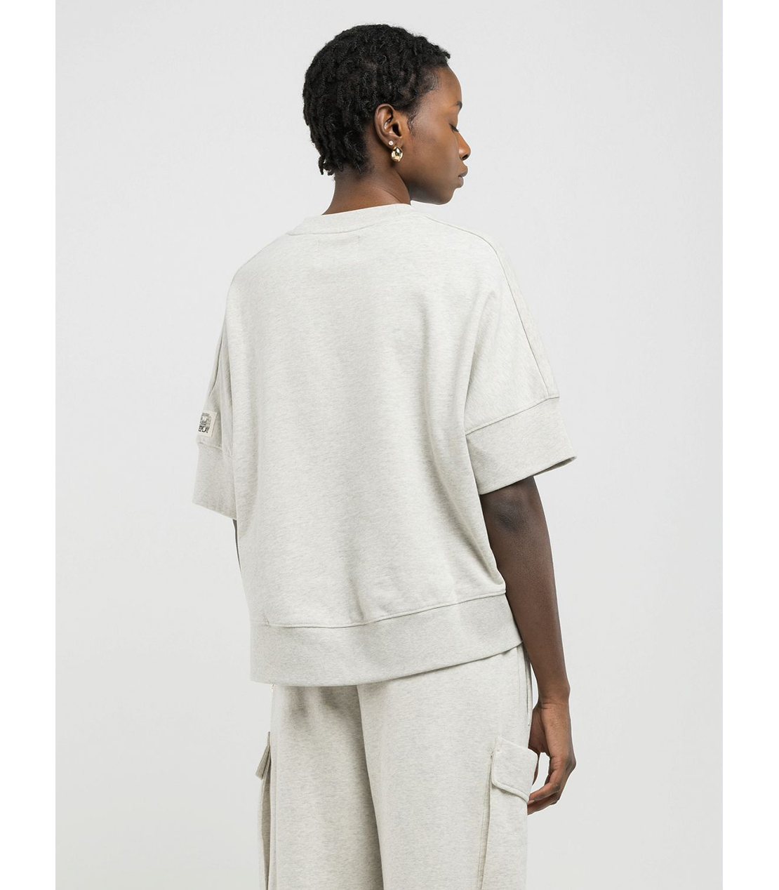 ハーフスリーブクロップドスウェットシャツ 詳細画像 ライトメランジグレー 3